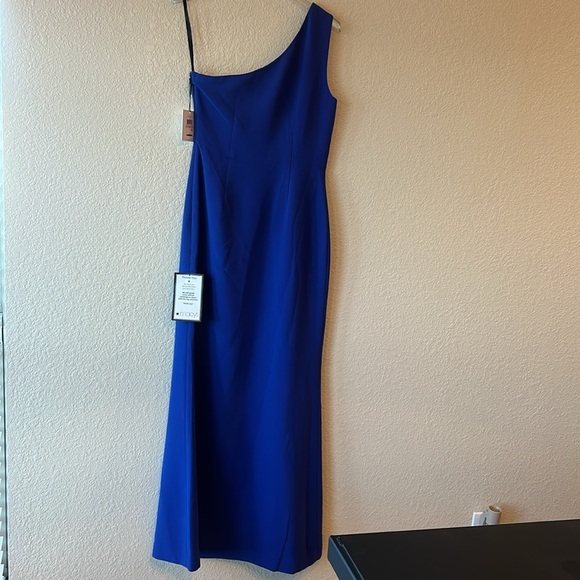 Calvin Klein blue one shoulder long dress size 6 NWT - Picture 6 of 7